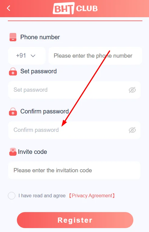 Confirm the password
